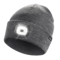 Gorro unissex Etsfmoa USB recarregável LED cinza claro