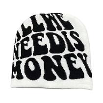 Gorro Unissex Gótico Com Estampa De Caveira, Quente, Em Lã Acrílica, Estilo Y2K, Hip Hop, Casual, De