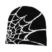 Gorro Unissex Gótico de Teia de Aranha – Chapéu de Malha Quente para Inverno Gorro Unissex Gótico de Teia de Aranha – Chapéu de Malha Quente para Inverno