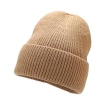 Gorro Unissex Quente De Malha Elástica Em Cor Sólida Para Uso Diário No Outono E Inverno Ao Ar Livre
