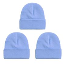 Gorros NPQQUAN unissex de inverno pretos, cinza+brancos, pacote com 3 unidades