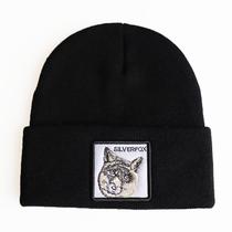 Gorros quentes de inverno Silver Foxs, tricotados, desleixados, com algemas