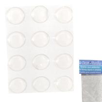 Gota De Silicone Anti-impacto Adesivo Circular Incolor 15mm