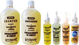 Gota Dourada Kit Shampoo e Condicionador + 4 Tônicos ( Alho, Cravo, Ricino e Biotina)