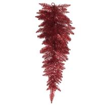 Gota Navideña Vickerman de 36" Abeto Rojo con Espumillón, Sin Iluminar Gota Navideña Vickerman de 36" Abeto Rojo con Espumillón, Sin Iluminar