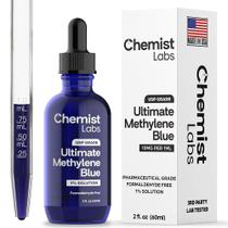 Gotas de azul de metileno Chemist Labs de grau farmacêutico 60 ml Gotas de azul de metileno Chemist Labs de grau farmacêutico 60 ml