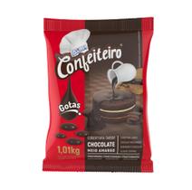 Gotas de chocolate Confeiteiro Meio Amargo 1,01Kg ROMA