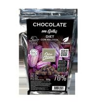 Gotas de Chocolate Diet 70% cacau com Maltitol - pacote 500g