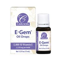 Gotas de óleo de vitamina E Carlson E-Gem 5000 UI hidratam a pele 15 ml
