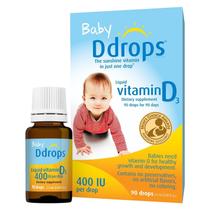 Gotas de vitamina D3 em gotas de 400 UI para bebês, pacote com 2, 2,5 ml