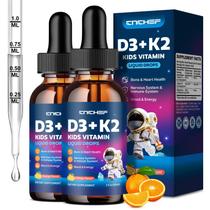 Gotas de Vitamina D3 K2 CNCHEF 2x60 ml Sabor Laranja para Crianças Gotas de Vitamina D3 K2 CNCHEF 2x60 ml Sabor Laranja para Crianças