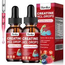 Gotas líquidas de creatina HCL Hovika com L-carnitina 120 ml de frutas vermelhas mistas
