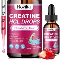Gotas líquidas de creatina HCL Hovika com L-carnitina e BCAA 60 ml