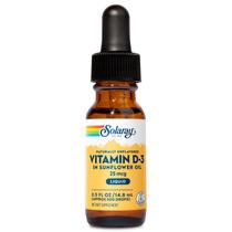 Gotas líquidas de vitamina D3 SOLARAY 25mcg (1000 UI) 15mL