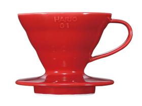Gotejador de café Hario V60 Ceramic Pour Over Cone tamanho 01 vermelho Gotejador de café Hario V60 Ceramic Pour Over Cone tamanho 01 vermelho
