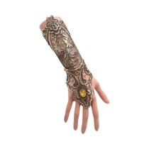Gótico Steampunk Lace Cuff Luva sem dedos Bracelete aquecedor de braço Luvas pretas douradas