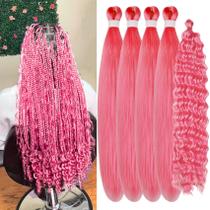 Gozill para cabelo trançado, pré-esticado, rosa, boho, sintético Gozill para cabelo trançado, pré-esticado, rosa, boho, sintético