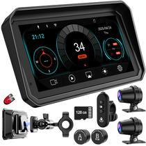 GPS para motocicleta LBW MT600 Pro com tela sensível ao toque de 6" e câmera dupla GPS para motocicleta LBW MT600 Pro com tela sensível ao toque de 6" e câmera dupla