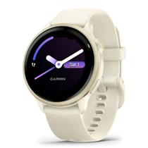 GPS Relógio Garmin Vívoactive 6 Lunar Gold com pulseira Branca
