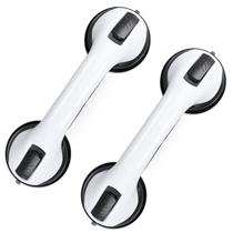 Grab Bars MCDEX 30 cm, pacote com 2 alças de chuveiro, sucção, preto e branco Grab Bars MCDEX 30 cm, pacote com 2 alças de chuveiro, sucção, preto e branco