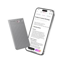 Grabadora de Voz AI Plaud Note Negra con Estuche Negro, Control desde App, Transcripción y Resumen AI, Soporte para 112 Idiomas, Memoria de 64GB, Grabadora de Audio para Clases, Reuniones y Llamadas, Versión No Pro