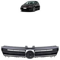 Grade Central Dianteira Golf TSI 2014 2015 2016 2017 Preto Black Piano Acabamento Liso Friso Cromado