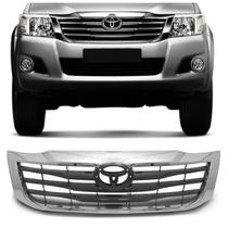 Grade Central Dianteira Toyota Pick Up Hilux 2012 2013 2014 2015 Cromado com Cinza Grade Central Dianteira Toyota Pick Up Hilux 2012 2013 2014 2015 Cromado com Cinza