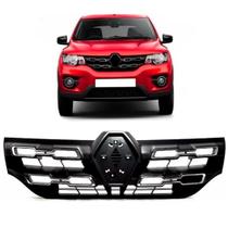 Grade Central Kwid 2017 A 2020 Preta Com Borda Cromada