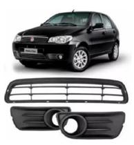 Grade Central Parachoque + Molduras Palio 2010 A 2017 Cinza