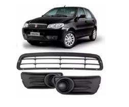 Grade Central Parachoque Palio + Molduras Milha 10 A 16Cinza