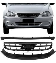 Grade Corsa Classic 08 2009 2010 3 Partes Preta Sem Emblema