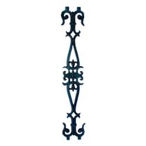 Grade de Ferro Fundido Flor de Liz Reta Varanda Sacada 80x14cm Preto Fundição Unicláudio