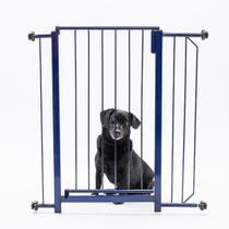 Grade De Porta Pet Fit Collors Tubline Com Extensor - Azul