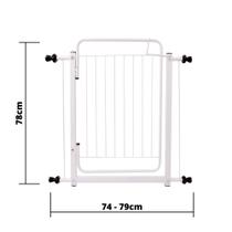 Grade de Proteção 74cm a 154cm Branca Portão Pet Portãozinho para Porta Corredor Sacada Escada