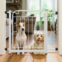 Grade de Segurança Ajustável para Cães e Bebês, Aço Carbono com Pintura Epóxi, 68 a 83cm, Instalação Sem Furos, Trava SmartClick