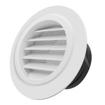 Grade de ventilação de beiral Quadafy redonda de 10 cm com tela anti-insetos Grade de ventilação de beiral Quadafy redonda de 10 cm com tela anti-insetos