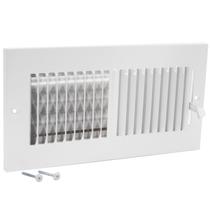 Grade de Ventilação EZ-FLO 25 x 10 cm de Duas Vias em Aço Branco