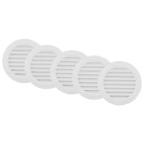 Grade de Ventilação Plástica Redonda 100mm Branca, Kit com 5 Peças ITC