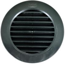 Grade De Ventilação Redonda Plástica 150mm Preta Com Tela
