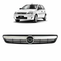 Grade Dianteira Corsa e Montana 08/12 (COMPL.) PRETA C/MOLD.CROMADA