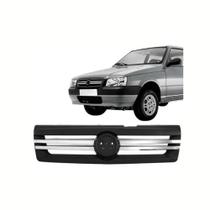 Grade Dianteira Fiat Uno 2009 A 2012 Cinza Com Friso Cromado