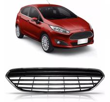 Grade Dianteira Ford New Fiesta 2013/2016 Preta c/frisos e Aro Prata Grade Dianteira Ford New Fiesta 2013/2016 Preta c/frisos e Aro Prata