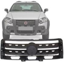 Grade dianteira (frontal) radiador para Strada Adventure e Palio Weekend Adventure 2009 2010 2011 2012 2013 Preto Fosco