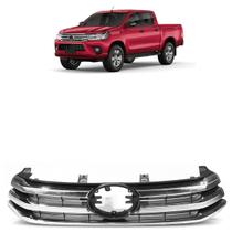 Grade Dianteira Hilux Srv 2016 A 2017 Preto Friso Cromado