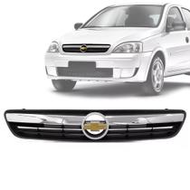 Grade Dianteira Radiador Corsa 2008 a 2012 Montana 2008 a 2010 Preta Com Friso Cromado