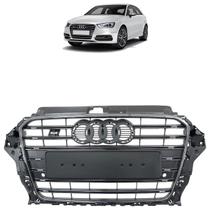 Grade Dianteira S3 2013 2014 2015 Central Prata Acabamento Liso Friso Cromado