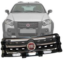 Grade Dianteira Superior Para-choque Fiat Palio e Strada Adventure 2009 2010 2011 2012 2013 com Emblema Grade Dianteira Superior Para-choque Fiat Palio e Strada Adventure 2009 2010 2011 2012 2013 com Emblema