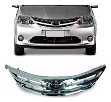 Grade Dianteira Toyota Etios 2013 A 2017 Cromada Com Emblema Grade Dianteira Toyota Etios 2013 A 2017 Cromada Com Emblema