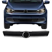 Grade Dianteira Volkswagen Gol Voyage Saveiro G6 Preto Friso Cromado Com Emblema 2013 2014 2015 2016 Grade Dianteira Volkswagen Gol Voyage Saveiro G6 Preto Friso Cromado Com Emblema 2013 2014 2015 2016