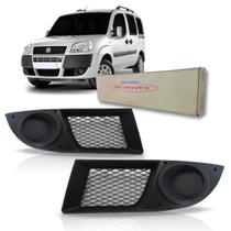 Grade Do Parachoque Moldura Milha Doblo 2009 A 2013 Sem Furo Preta